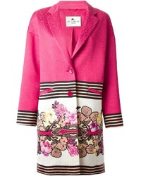 Etro Floral And Stripe Print Coat