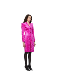 Balenciaga Pink Crushed Velvet 3d Coat