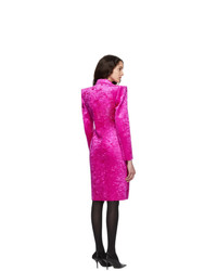 Balenciaga Pink Crushed Velvet 3d Coat