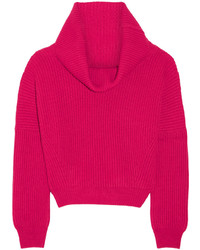 Hot Pink Cowl-neck Sweater