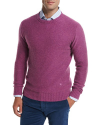 Isaia Cashmere Crewneck Sweater Pink