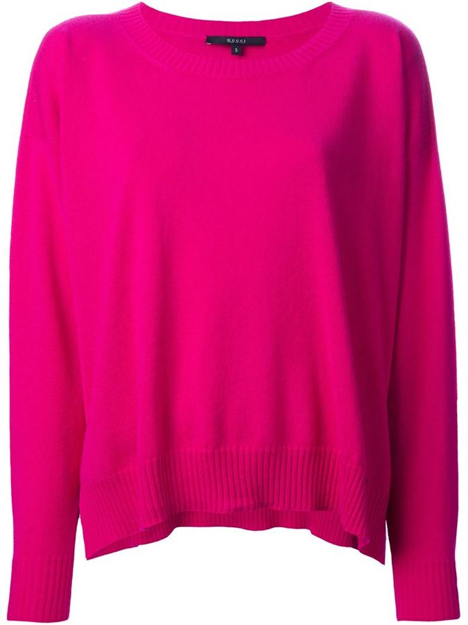 hot pink oversized sweater