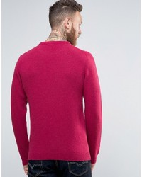 Asos Lambswool Rich Crew Neck Sweater In Pink