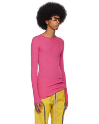 Rick Owens Pink Ribbed Sweater