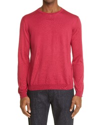 Giorgio Armani Silk Cotton Crewneck Sweater In Pink At Nordstrom