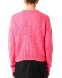 Alexander Wang T By Crew Neck Ribbed Knit Sweater