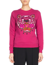 Kenzo Tiger Classic Pullover Sweatshirt Fuchsia