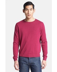 Zegna Sport Cotton Cashmere Crewneck Sweater Medium Pink Solid Large