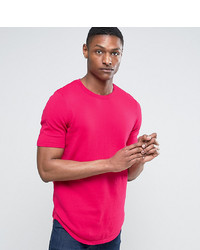 ASOS DESIGN Asos Tline Knitted T Shirt With Curved Hem In Raspberry