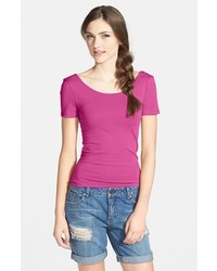 BP. Scoop Back Cotton Tee Pink Cycla Small