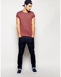 Asos Brand T Shirt With Crew Neck And Roll Sleeve