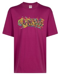 Supreme Paint Logo Cotton T Shirt