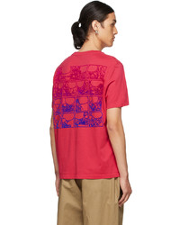 Moncler Pink Felted Graphic T Shirt