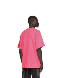 Gcds Pink Fluo Logo T Shirt