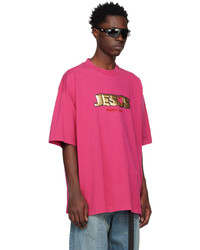 Vetements Pink Jesus Loves You T Shirt