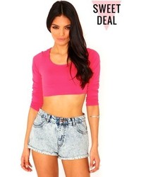 Missguided Magda Value Crop Top In Hot Pink