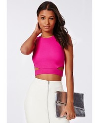 Missguided Leona Cut Out Crop Top Pink