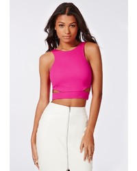 Missguided Leona Cut Out Crop Top Pink