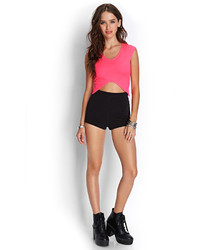 Forever 21 Quilted Pointy Crop Top