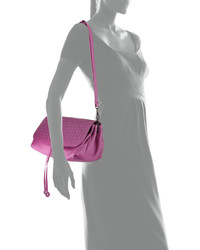 Bottega Veneta Intrecciato Medium Flap Crossbody Bag Peony Pink