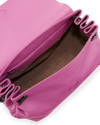 Bottega Veneta Intrecciato Medium Flap Crossbody Bag Peony Pink