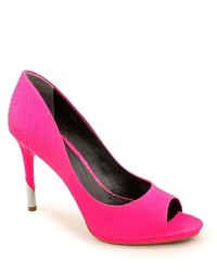 Rachel Roy Penelopey Pink Peep Toe Leather Pumps Heels Shoes