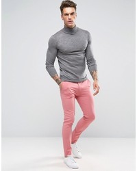 Asos Super Skinny Suit Pants In Mid Pink