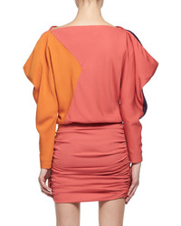 Tom Ford Colorblock Blouson Fitted Minidress