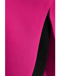 Versace Two Tone Stretch Crepe Mini Dress Fuchsia