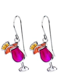 Body Candy Stainless Steel Pink Tropical Drink Earrings