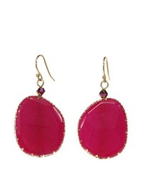 FINE JEWELRY Rox By Alexa Color Treated Pink Jade Wire Frame Earrings