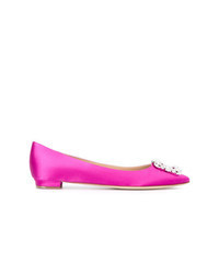Hot Pink Embellished Ballerina Shoes
