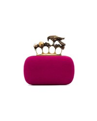 Alexander McQueen Pink Suede Box Embellished Clutch
