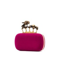 Alexander McQueen Pink Suede Box Embellished Clutch