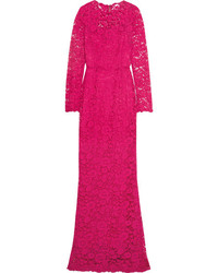 Dolce & Gabbana Crystal Embellished Corded Lace Gown Pink