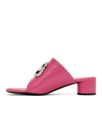 Balenciaga Pink Oval Bb Heeled Sandals
