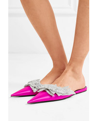Balenciaga Slash Sequined Satin Slippers