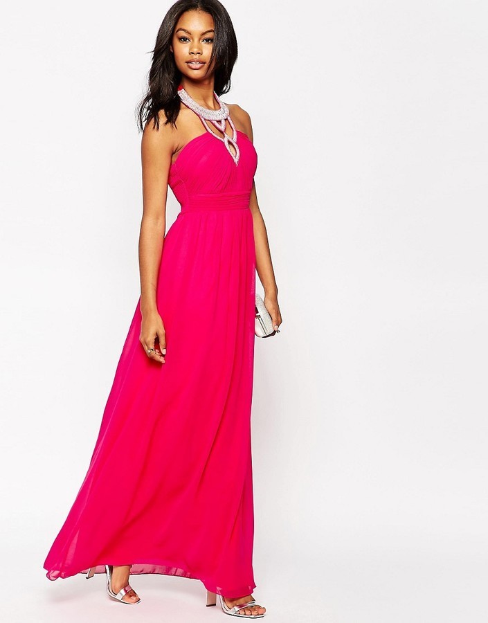 Little Mistress Maxi Dress With Embellished Yoke, $62 | Asos | Lookastic