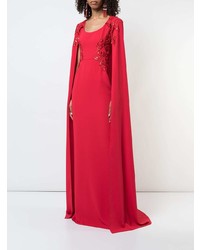 Marchesa Notte Embroidered Cape Effect Gown