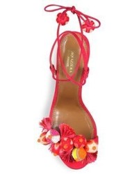 Aquazzura Tropicana Embellished Suede Sandals