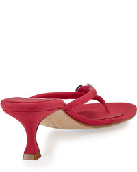 Manolo Blahnik Dole Embellished Thong Sandal Pink