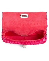 Miu Miu Velluto Crystal Embellished Crossbody Clutch Pink