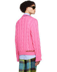 Marni Pink Embroidered Cardigan