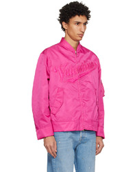 Valentino Pink Embroidered Bomber Jacket