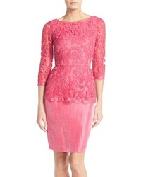 Hot Pink Embroidered Sheath Dress