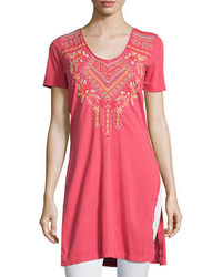 Johnny Was Jwla For Sonya Side Slit Embroidered Cotton Tunic