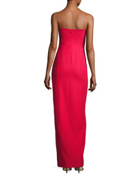 Elizabeth and James Carly Paneled Strapless Ponte Gown