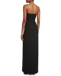 Elizabeth and James Carly Paneled Strapless Ponte Gown