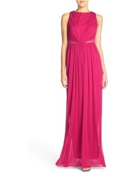 Adrianna Papell Illusion Ruched Gown