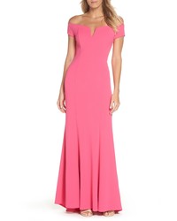 Vince Camuto Notched Off The Shoulder Trumpet Gown